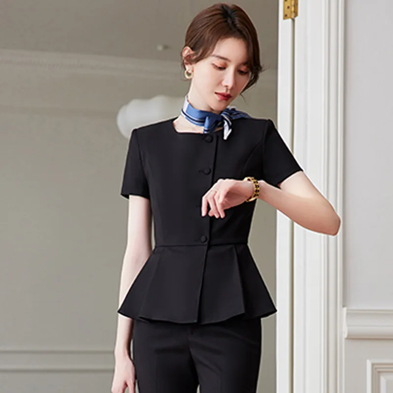 Black Business Suit Women's Front Desk Frock Beauty Salon Jewelry Shop Formal Wear Fashion Temperament Office Suits Suit Skirt