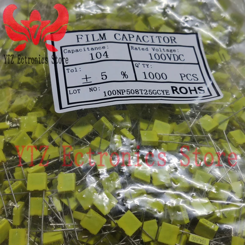 10PCS Correction capacitor 102J/103J/104J100/105J63V/100V 1nF 10nF 100nF 1uF 15nF 2.2nF 150nF 220nF 680nF 33nF square capacitor