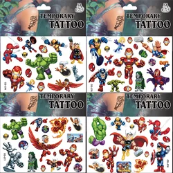 Marvel Tattoo Stickers Waterproof Cute The Avengers Sticker Anime Birthday Party Supplies Decoration For Kids Women Men Gift