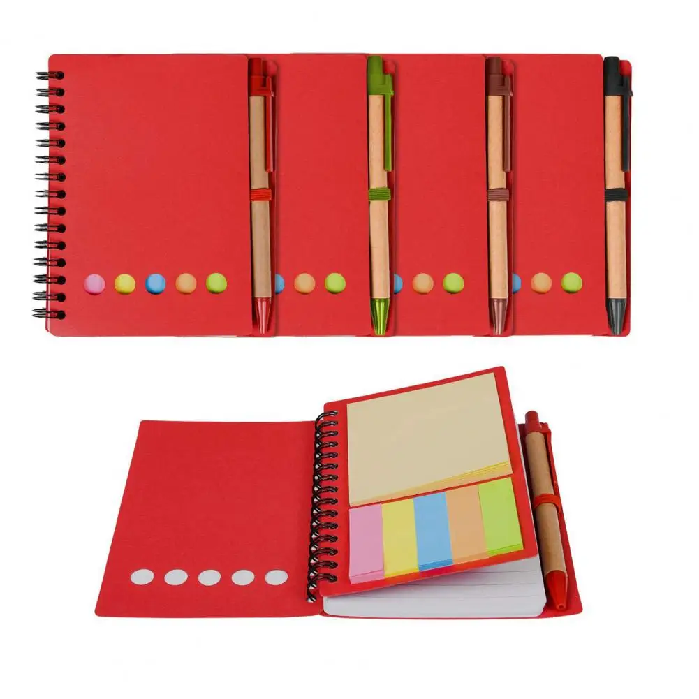 Spiral Notebook Coil Book with Pen And Sticky Note Planner Notebook for Office Work School