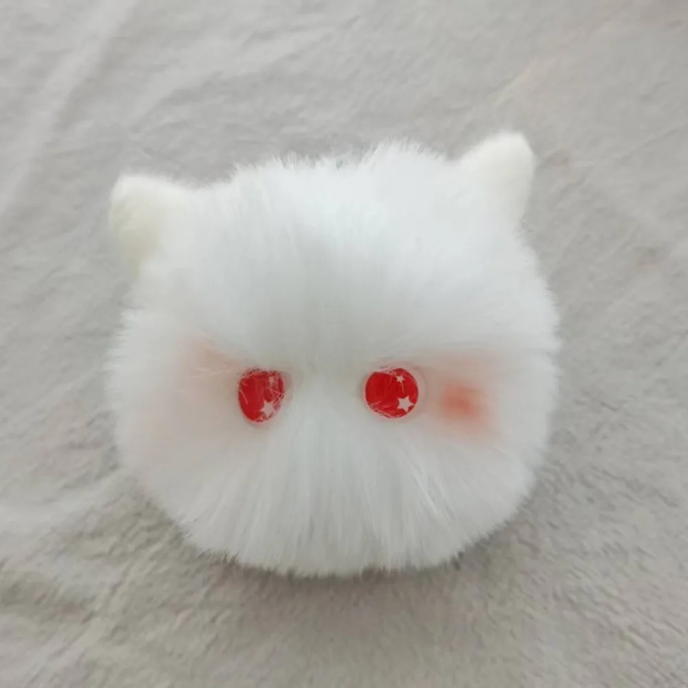 

Shy Blush Cat Plush Keychain Attractive Eyes Stuffed Blush Cat Plush Doll Soft Fluffy Animal Plush Key Chain