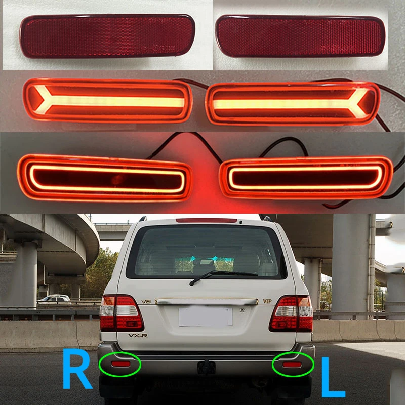 For Lexus LX470 For Toyota Land Cruiser 100 LC100 1998-2007 Car Rear Bumper Reflector Brake Lamp Marker Light