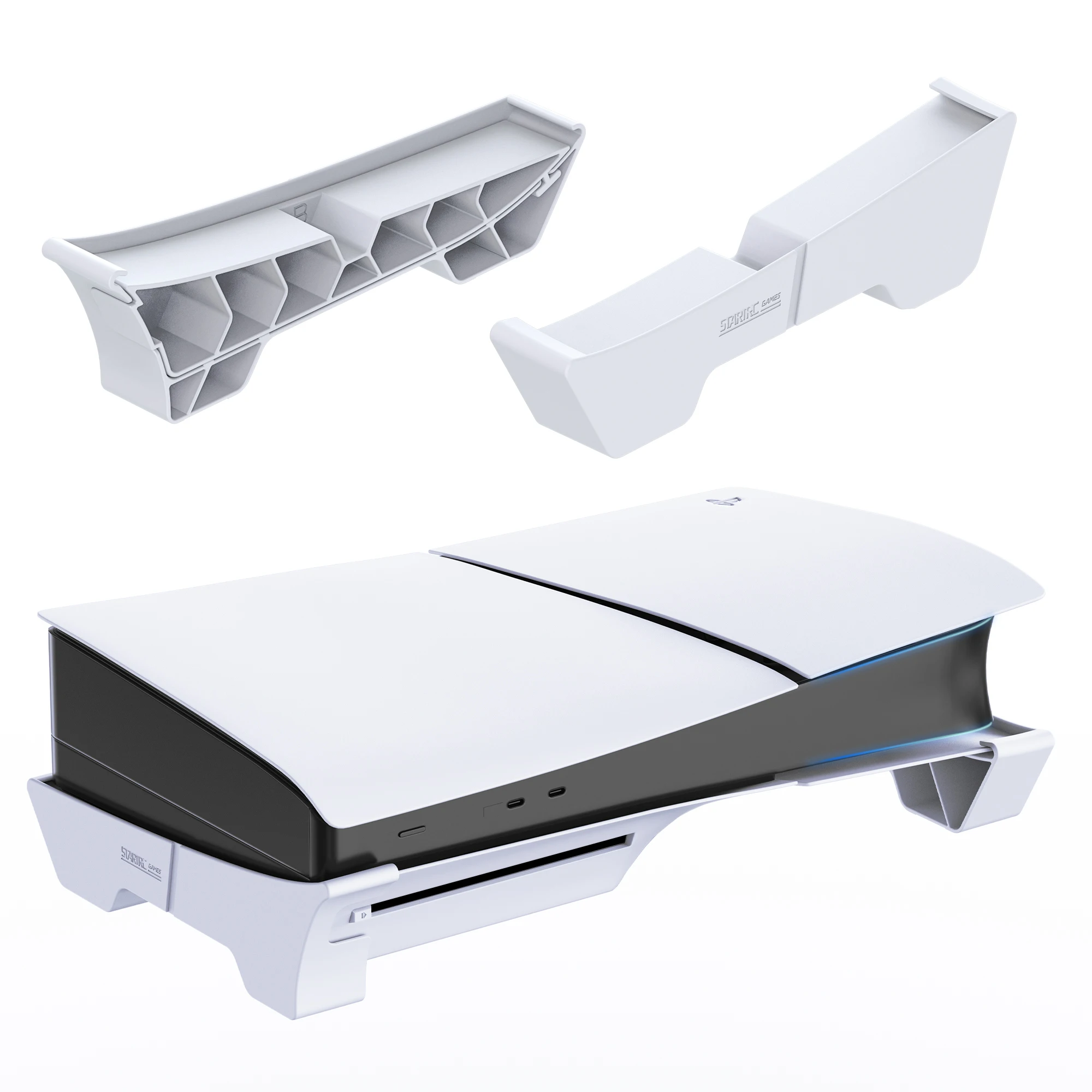Horizontal Stand for PS5 Pro/PS5 Slim Console, Flat Base Stand Stable Accessories for PlayStation 5 Slim/Pro Disc & Digital Edition (Not for PS5)