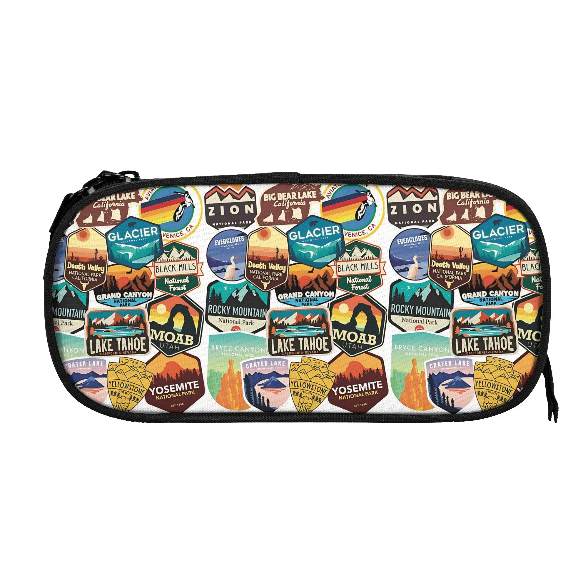 

1 piece Stylish Outdoor Explorer Pencil Case Boys Pen Bag National Parks School Stationery Bag