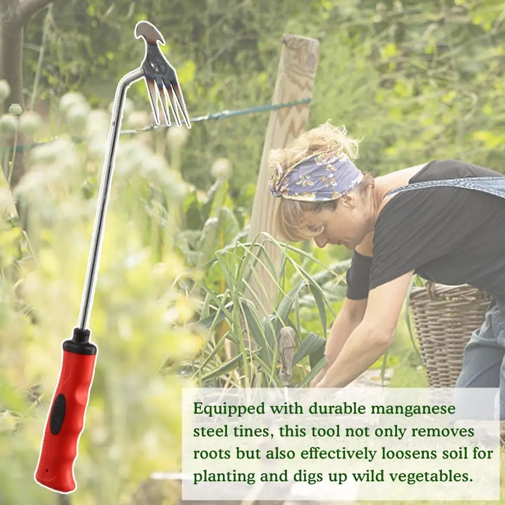 Garten-Unkraut entfernungs werkzeuge-Manganstahl-Unkraute ntfernungs werkzeug mit Griff, 4-Zahn-Design für präzise Unkraute ntfernung