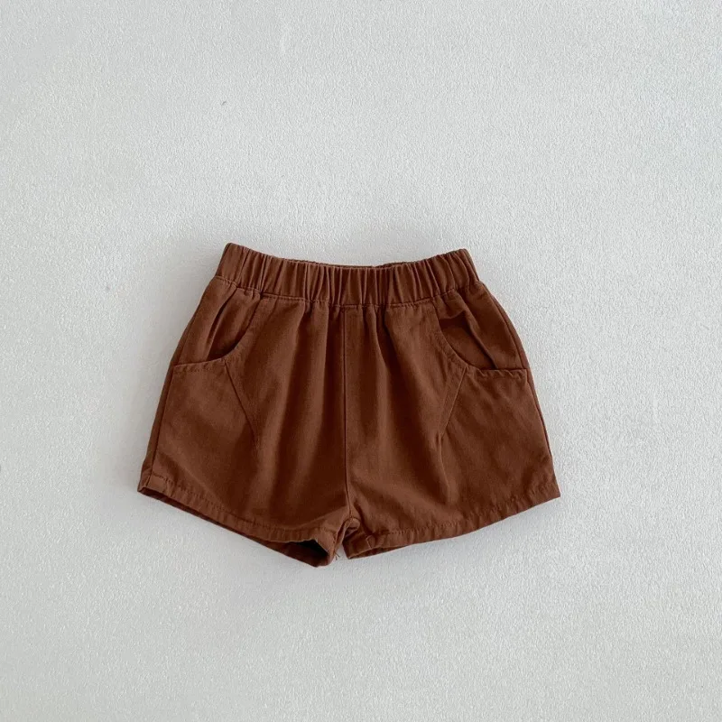 Kids Casual daily Sport Short Pants Children Shorts Grey Summer Solid Color Cotton thin Shorts for Boys Clothes Outfit 2-5years