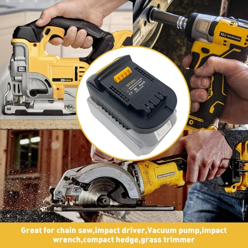 18v-20v Power Electric Drill Tool Battery Adapter Compatible MT20DL for Makita 18v Lithium Battery Convert to for Dewalt