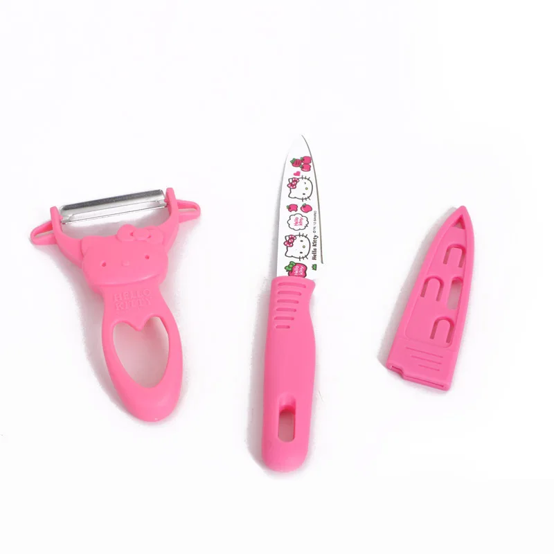 Hello Kitty Knife Set Multi-functional Knife Cute Fruit Knife Dormitory Home Students Carry Paring Knife Kitchen Supplies Gift