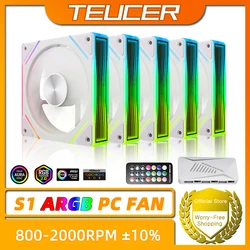 TEUCER Prism S1 ARGB PC Fan 120mm Computer Case Fan Kit Water Cooler 4pin PWM 3pin 5v RGB Cooling Fans 12cm Ventilador