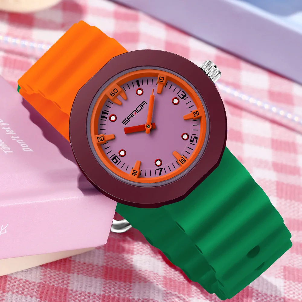 Новинка 2025, модные детские кварцевые часы для учащихся начальной школы, наручные часы для девочек, женские часы Relogio Feminino, дизайн указателя