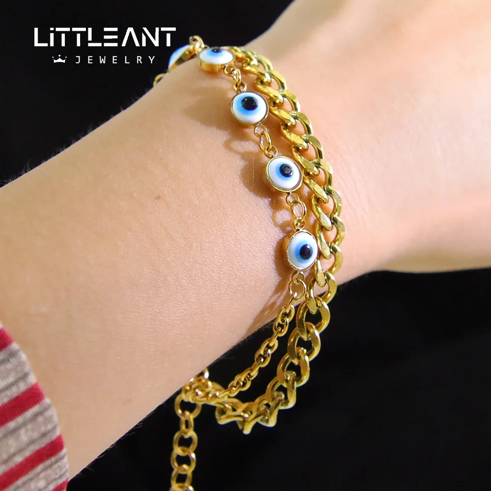 التركية القوطية الشر سوار بحليات العين الزرقاء دبي الفولاذ المقاوم للصدأ الهيب هوب الكوبية سلاسل سحرية الإيطالية النساء الرجال خمر مجوهرات الحفلات