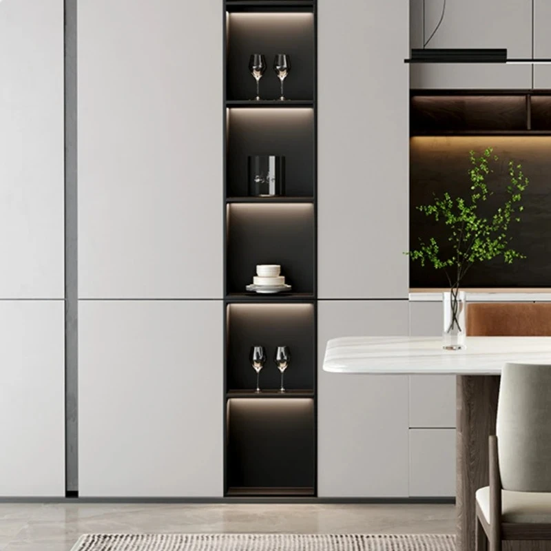 

304 Stainless Steel Kitchen Furniture Cabinets TV Cabinet Metal Storage Shelf Partition Bathroom Niche Built-in Toilet Shelf