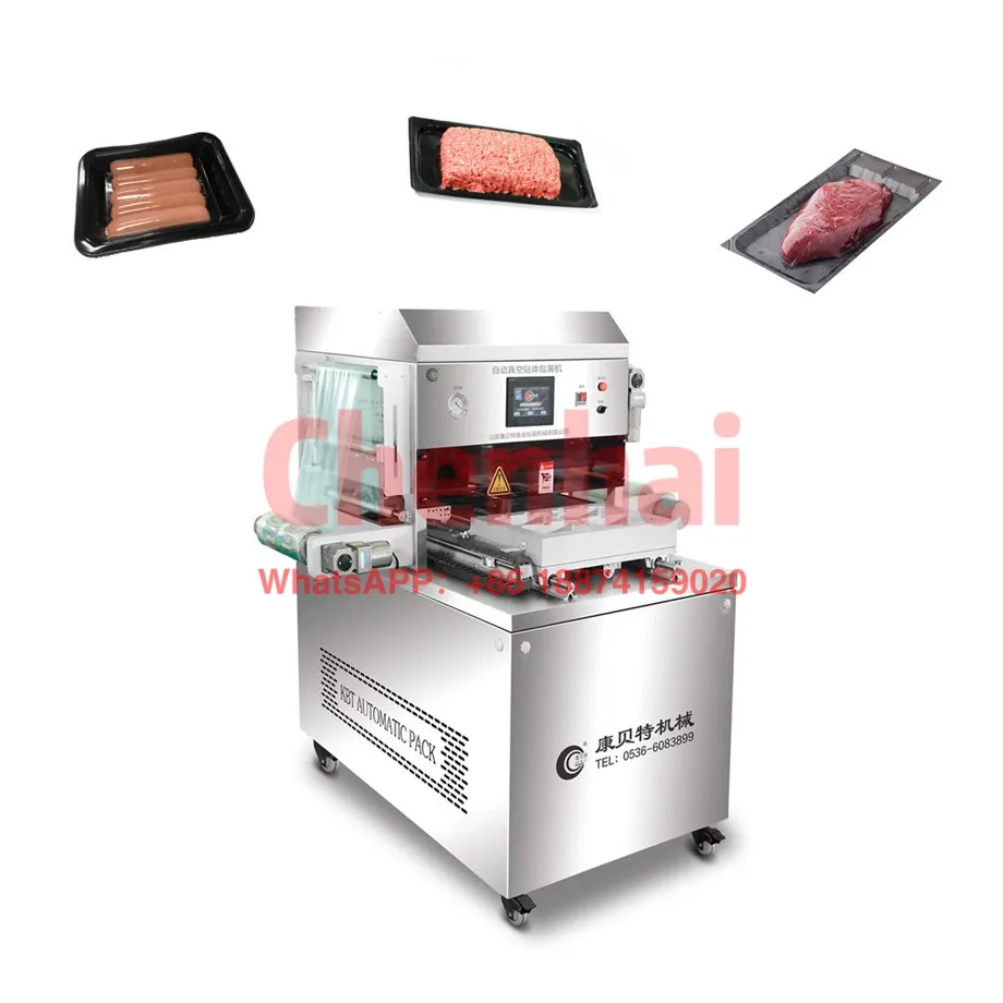 Meat pork beef steaks vertical vacuum skin packaging machine VSP450 series