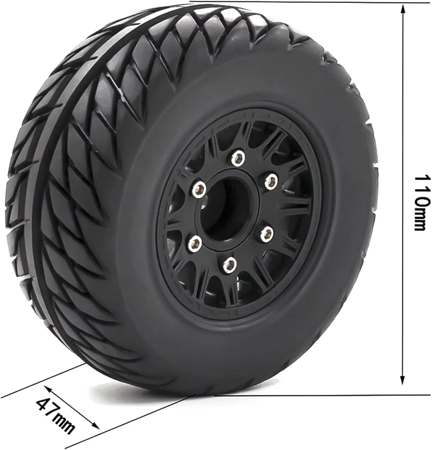 1/10 RC Short Course Truck Tires for All Terrain，Suitable for TRAXXAS Slash4X4 ARRMA SENTON 4X4 V3 Losi Ford Raptor Baja Rey