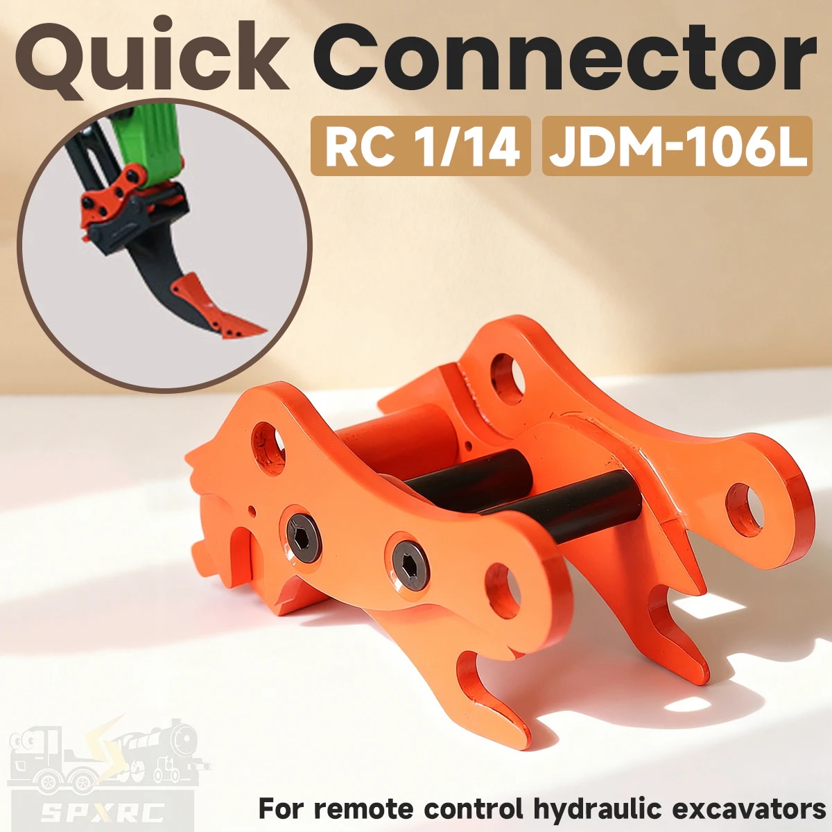 

Metal Fork Quick Move Mount Quick Connector JDM-106L For 1/14 Tamiya RC Truck Tractor Hydraulic V2 Excavator Toy Model DIY Parts