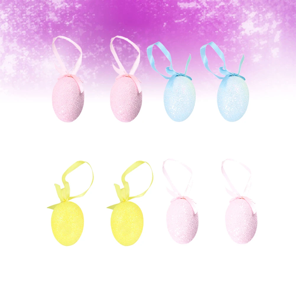 

8 Pcs Foam Easter Egg Hanging Decor Flash Pendant Party Photo Easter Eggs Pendant Kids Toy Home Decoration
