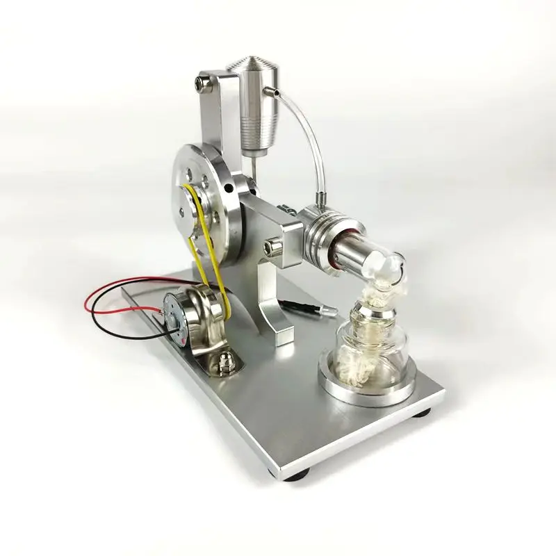 Stirling engine model, external combustion engine, physical toy, steam engine, L-shaped colorful LED lights