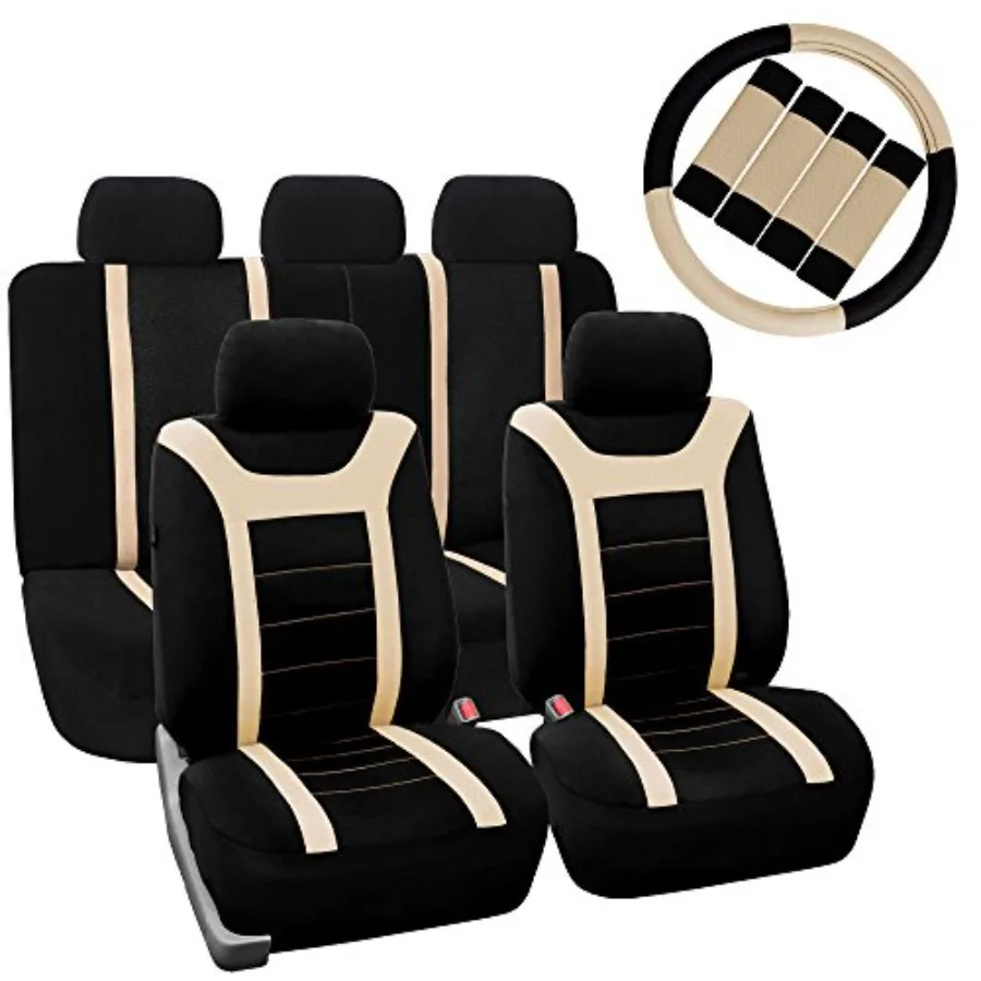 

Sports Seat Covers Full Set with Gift Universal Fit for Cars Trucks and SUVs FB070115