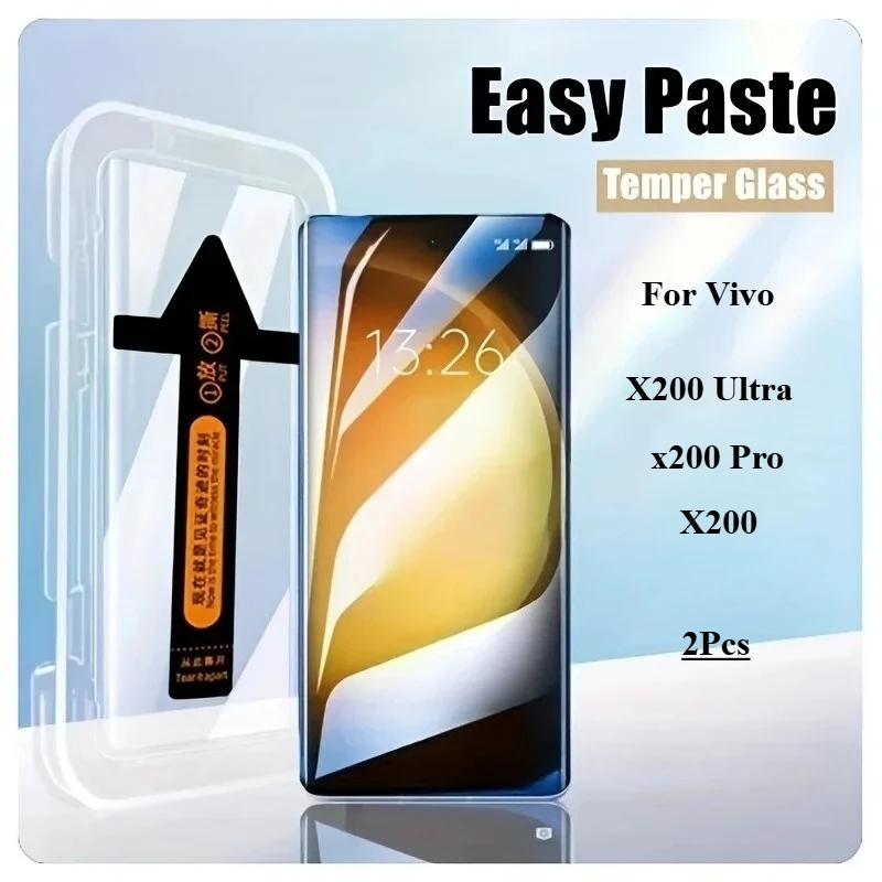 

2Pcs One-Click Easy Installation Screen Protector For Vivo X200 Ultra/X200 Pro/X200 Clear Tempered Glass