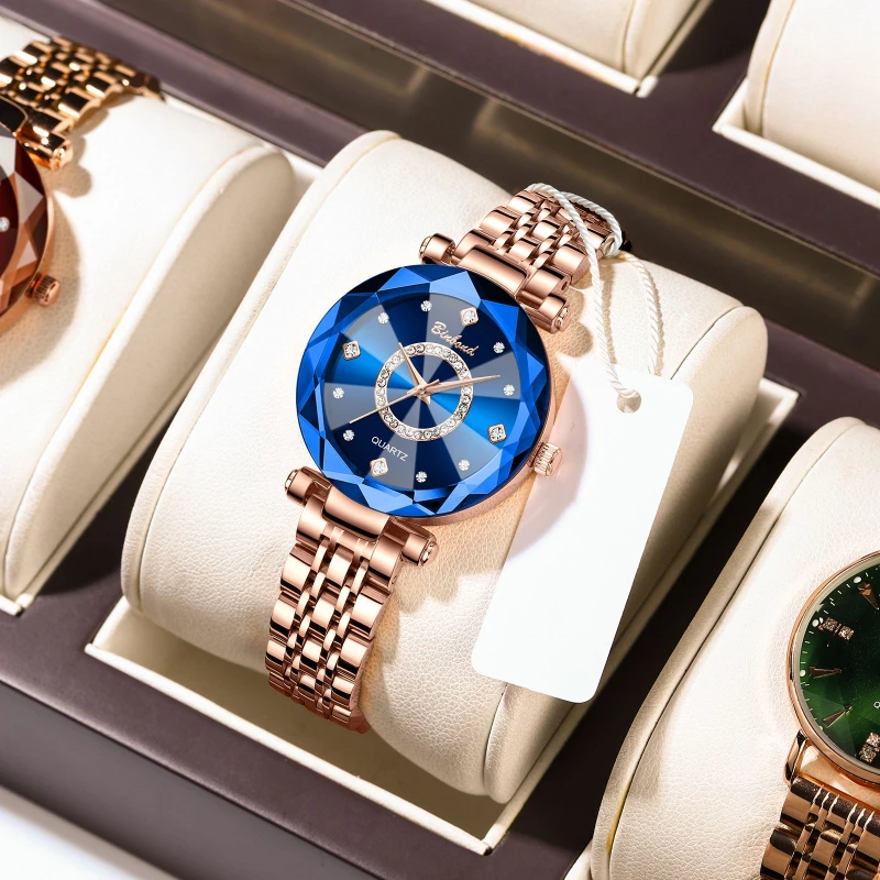 2025 Women Bracelet Watch Luxury Brand Top Rhinestone Elegant Ladies Watches Gold Clock Wrist Watches for Women Relogio Feminino