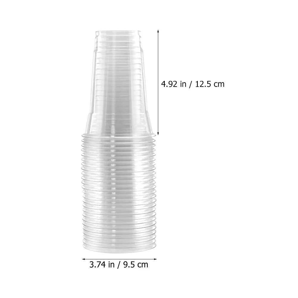 

50pcs Clear PP Cups Lid 460ml Transparent Drink Containers Multi function Disposable Plastic Beverage Cups Easy Refill