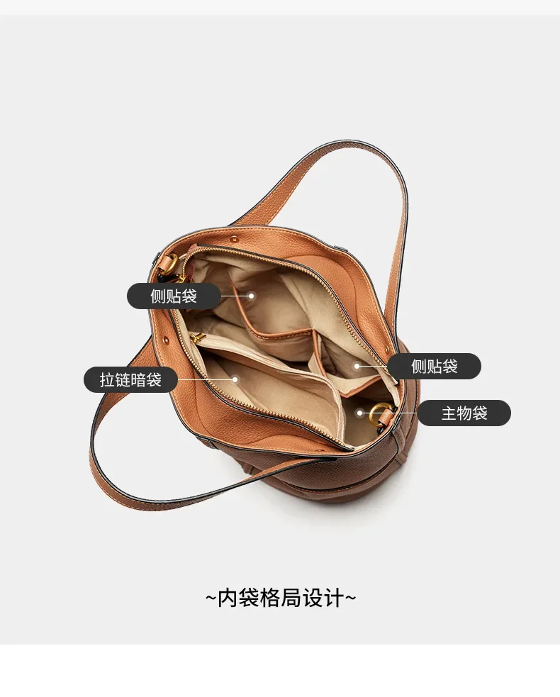 Alternative view of Bolso de hombro tipo Bombonera para mujer, diseño de marca, bolsos y monederos de piel de vaca para mujer, bolsos de mano de cuero genuino, bolso de mensajero para mujer, Bolsas