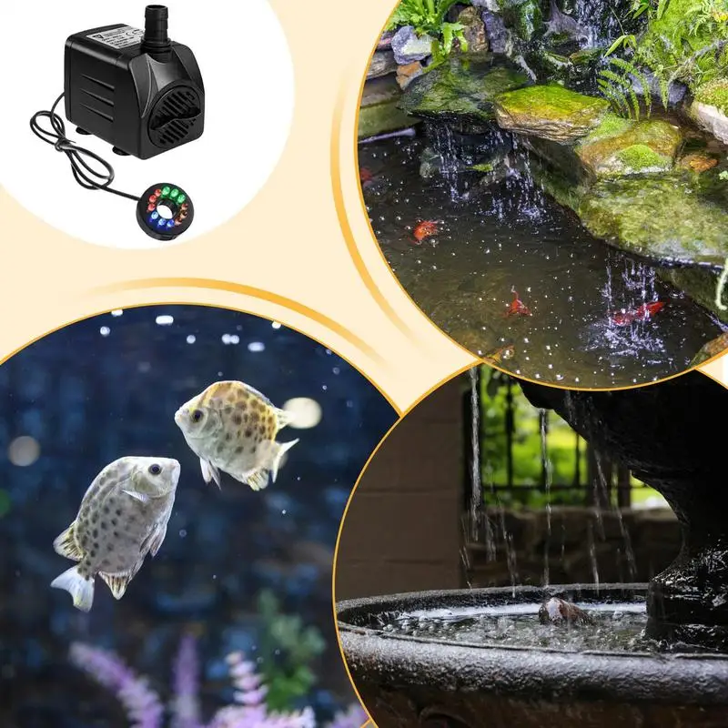 Super Quiet Submersible Water Fountain cycle Pump Aquarium Fish Pond Tank Spout Filtration Cleaning for Fish Tank Pond Aquarium