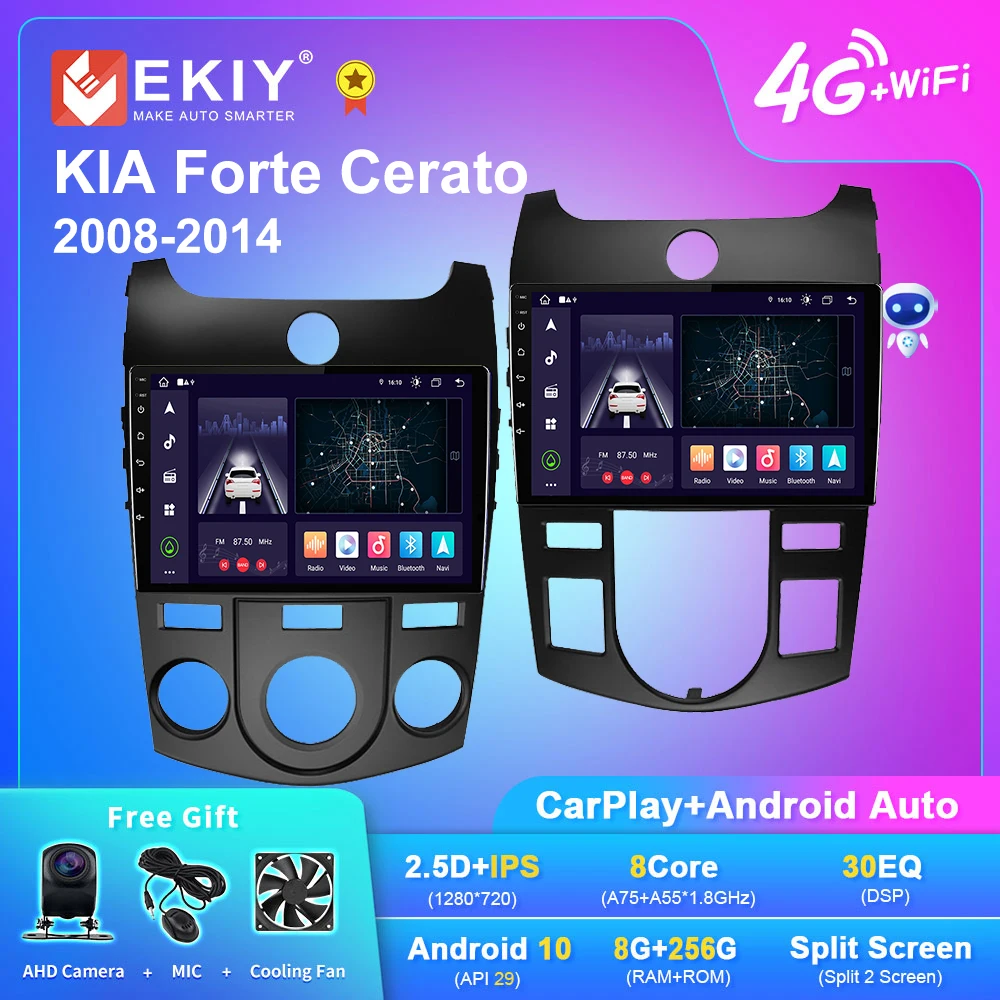 

Автомагнитола EKIY X7 Android 10 для KIA Forte Cerato 2008-2014 Navi GPS Carplay мультимедийный видеоплеер стерео Авто HU No 2din DVD