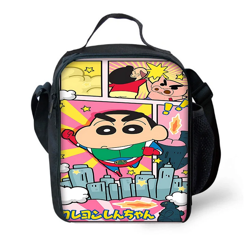 Cartoon S-ShinS-c-chans Child Insulated Large Capacity Bag for Boy Girl Student Outdoor Picnic Resuable Thermal Cooler Lunch Box