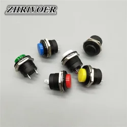 6Pcs 16mm R13-507 Momentary Push Button Switch 2Pin 6A/125V