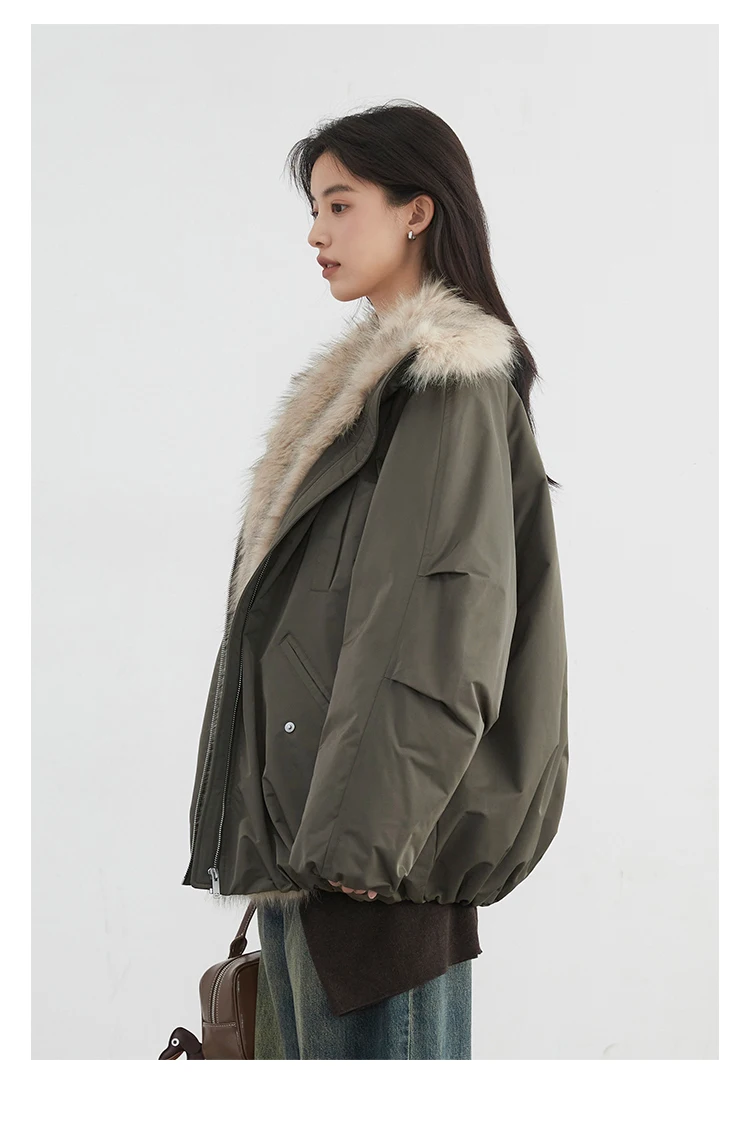 CHIC VEN New Women Down Coat Solid Hooded Loose Casual Faux Fur Collar 90 White Duck Down Ladies Down Jacket Autumn Winter 2026
