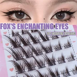 8 righe Fox Eye Manga ciglia finte Cluster ciglia finte arricciatura ciglia lunghe e spesse Volume vassoio misto ciglia naturali