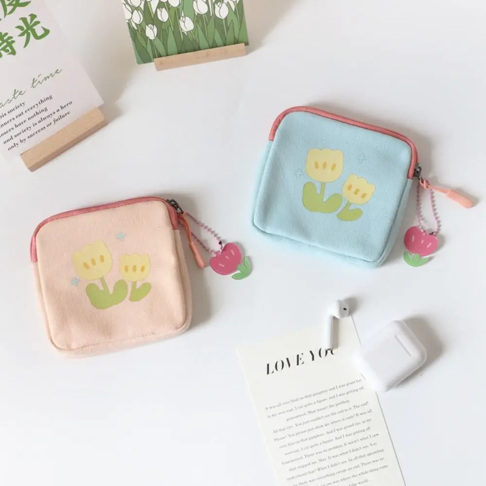 

Napkin Storage Bag Small Item Bag With Pendant Coin Money Bags Women Change Storage Bag Tulip Coin Purse Lipstick Cosmetic Bag