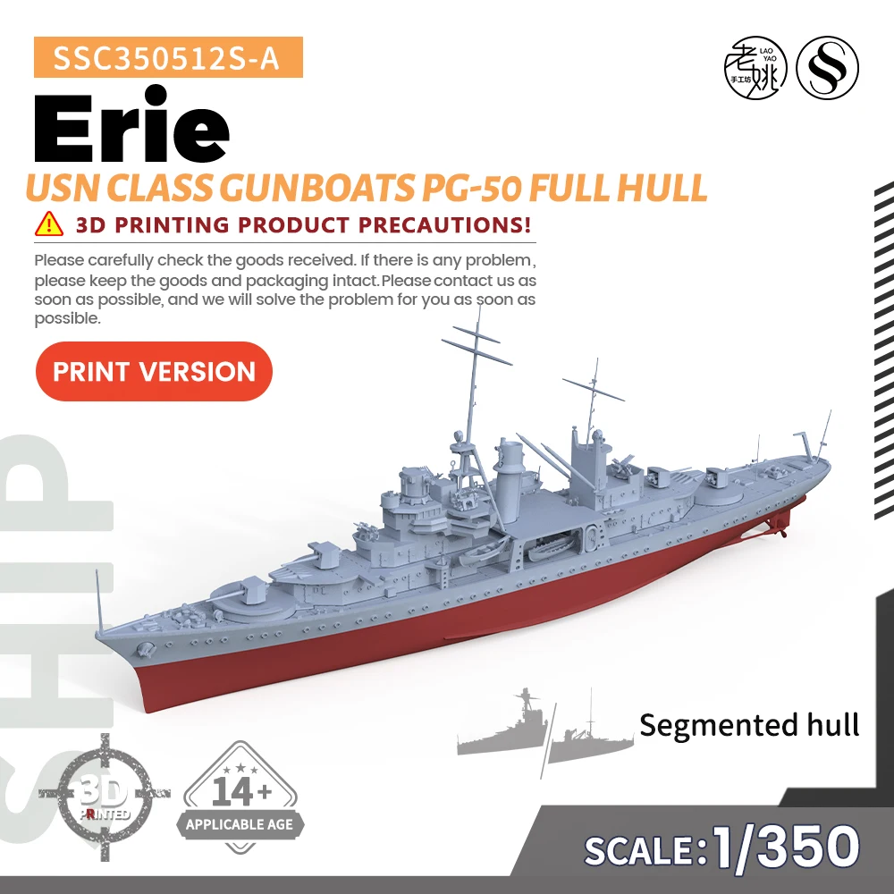 SSMODEL SSC512S-A 1/350 Military Model Kit USN Erie Class Gunboats PG-50 Full Hull WWII WAR GAMES