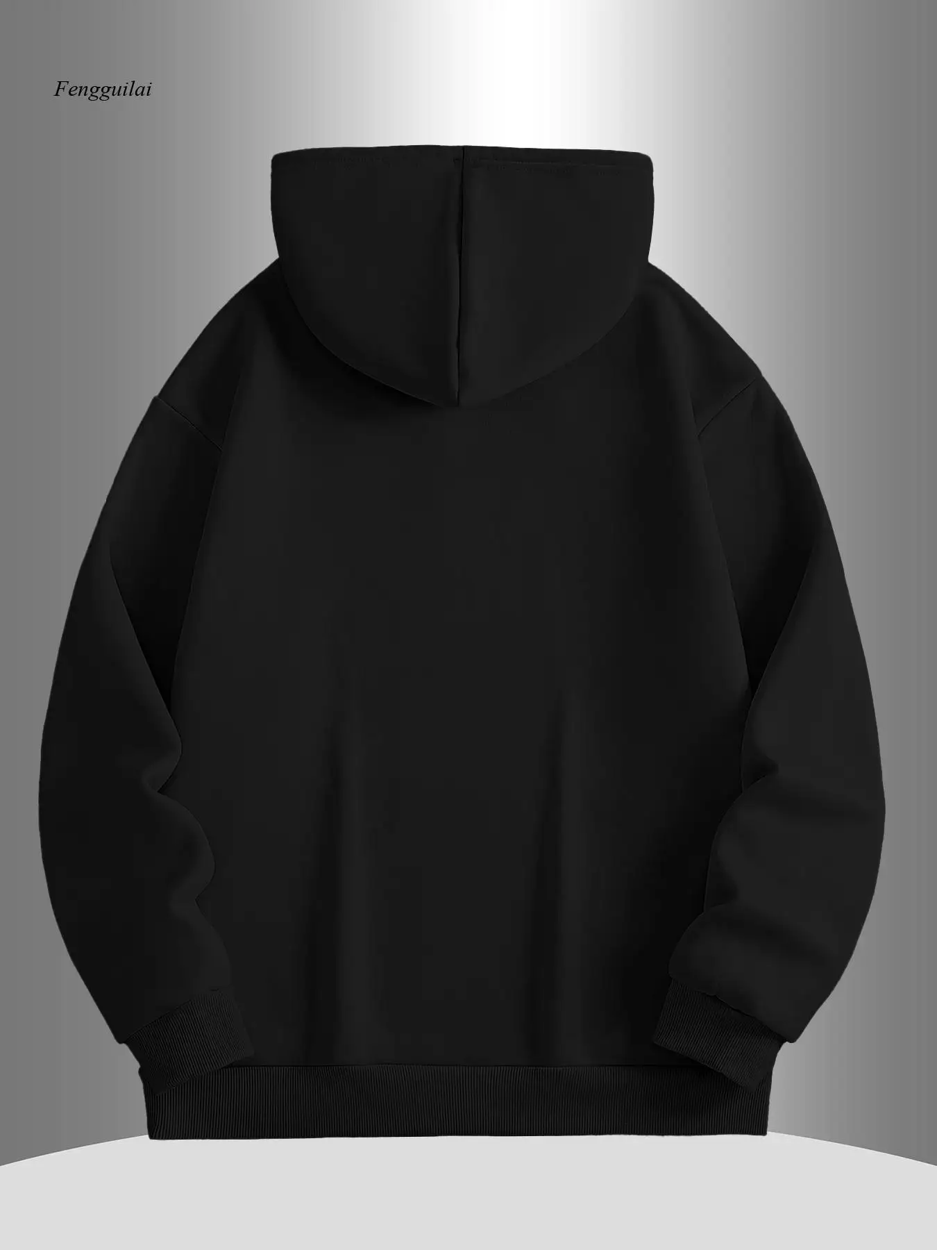 เสื้อสเวตเชิ้ตมีฮู้ดพิมพ์ลายขากรรไกรสุดสร้างสรรค์ เสื้อจั๊มเปอร์แขนยาวลำลองมีกระเป๋า ยืดได้เล็กน้อย