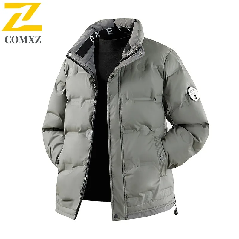

COMXZ Outdoor Adventure Мужская стеганая куртка Классическая ветрозащитная теплая парка Уличный стиль Легкие морозостойкие зимние куртки