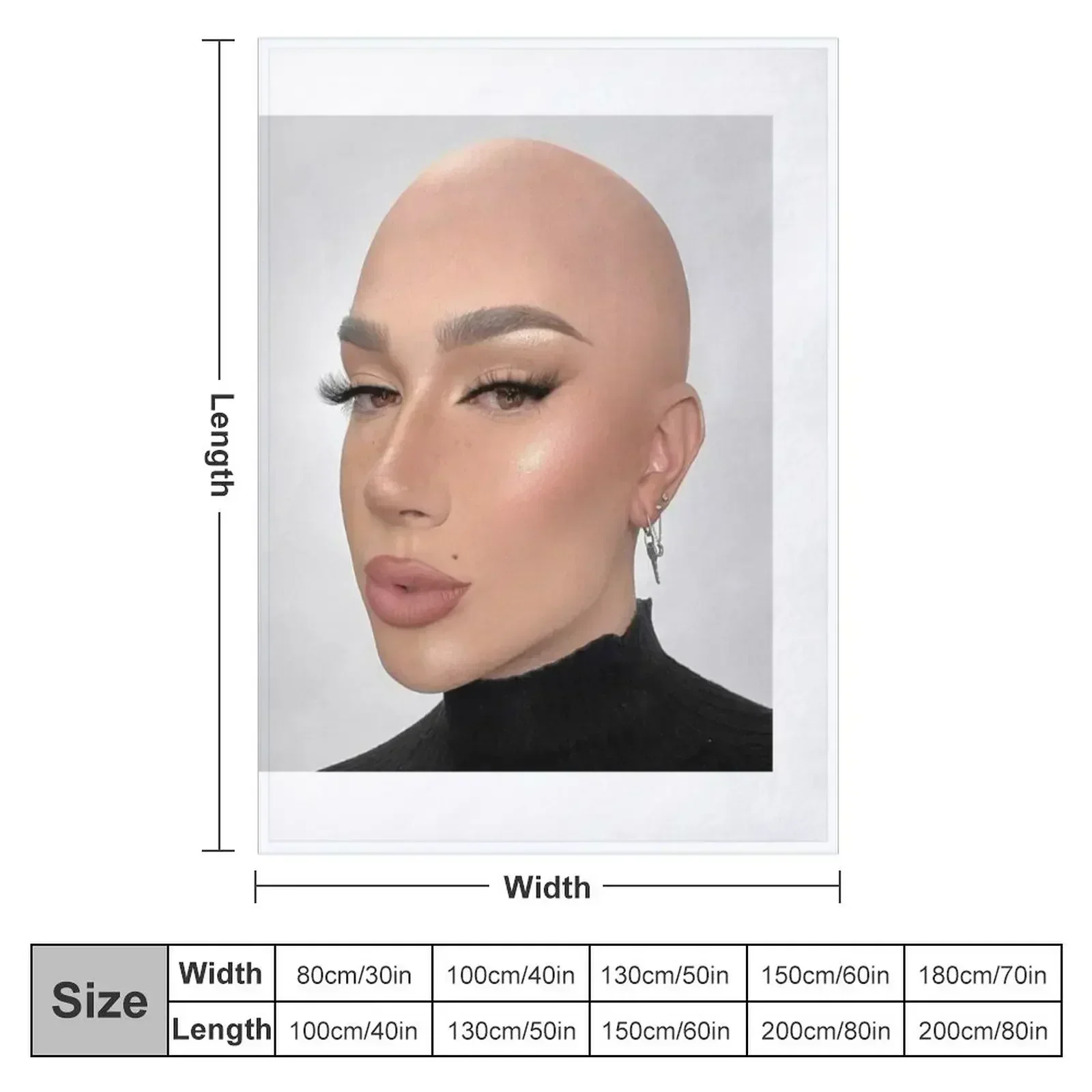 James Charles Bald Throw Blanket couch cozy soft plush fuzzy picnic outdoor blanket