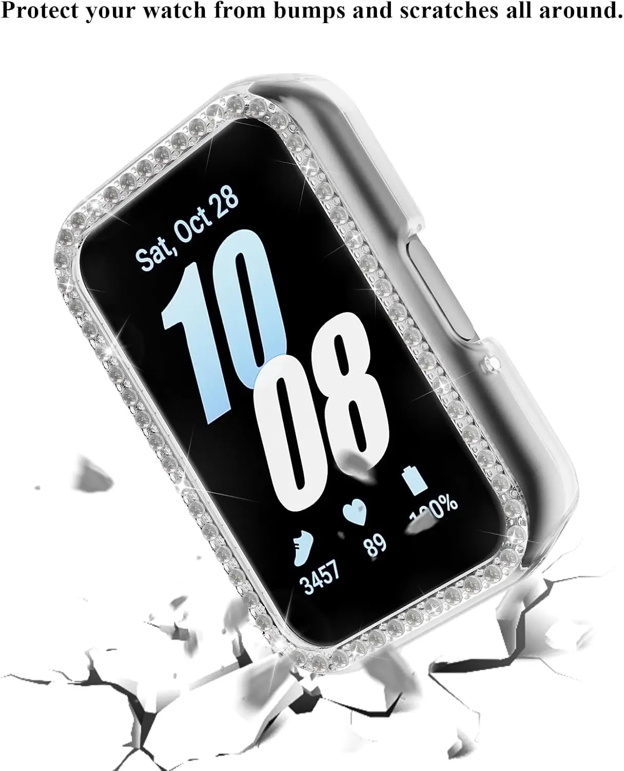 Étui pare-chocs pour Samsung Galaxy Fit 3, cadre de protection PC en biscuits cristal brillant (pas de protection d\'écran)