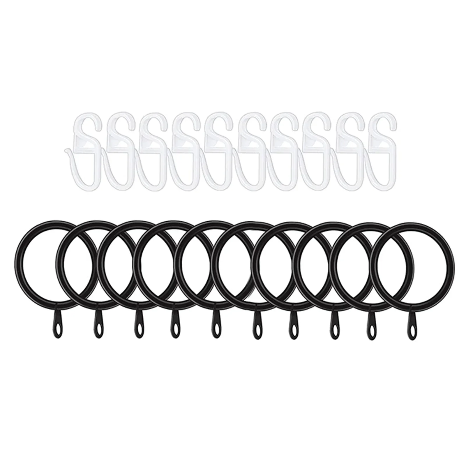Druable Curtain Rings 10 Set Easy To Install For Curtains Rods Pole Voile Hanging Hooks Heavy Duty Replacement