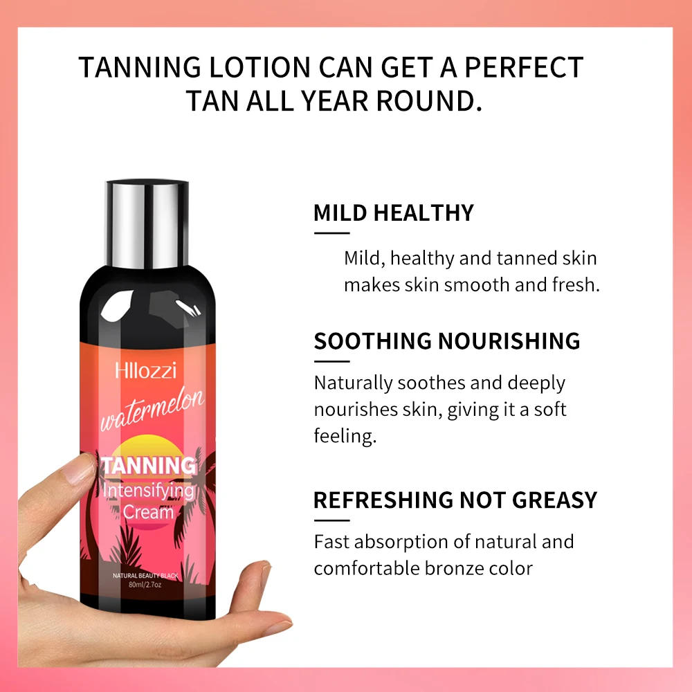 2.7fl.oz Watermelon Tanning Cream Self-tanning Waterproof Long-lasting Beach Sunbathing Creates Charming Bronze Skin