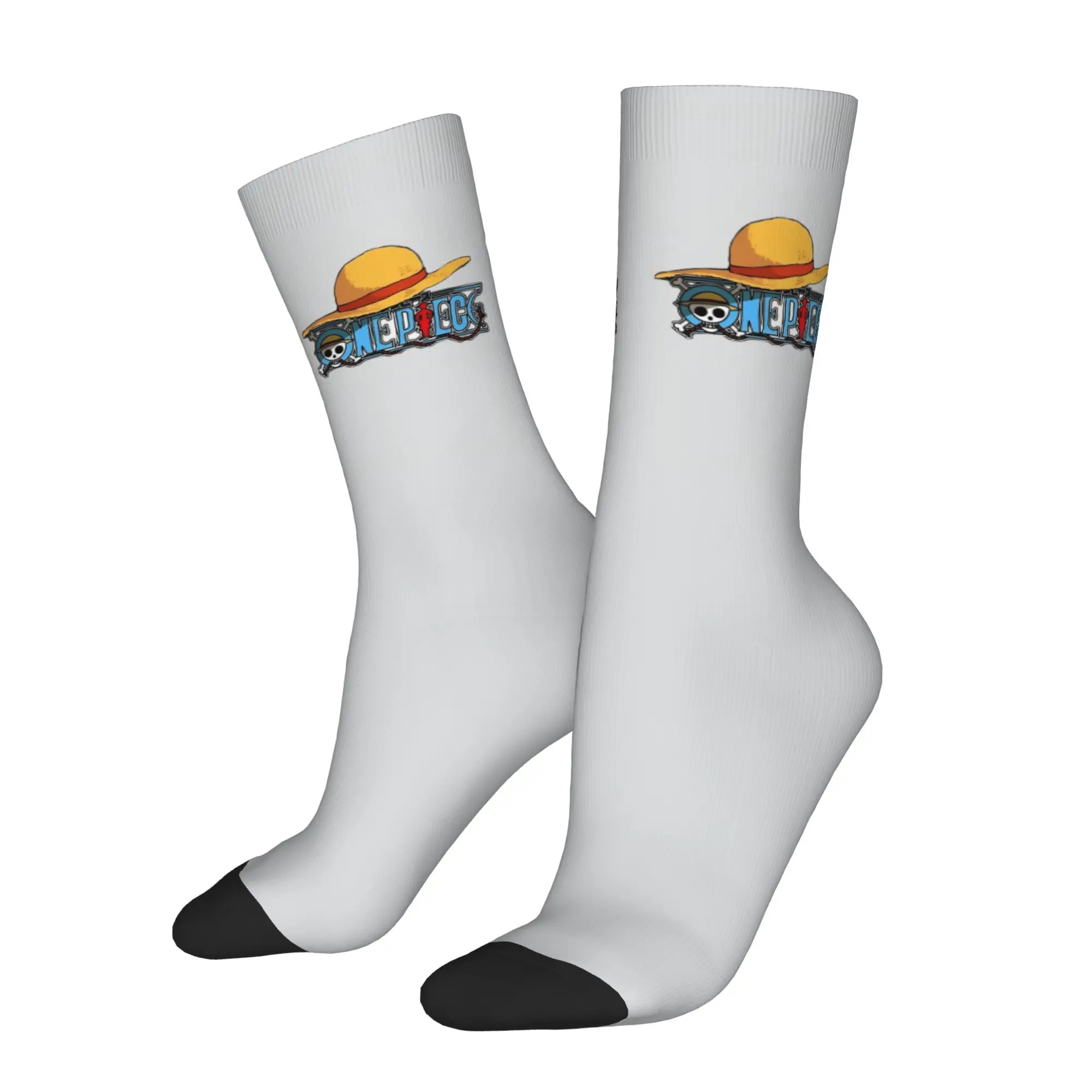Funny Sock One Piece Straw Hat and One Piece Logo Harajuku Quality Pattern Printed Men Socks Novelty Men's Socks
