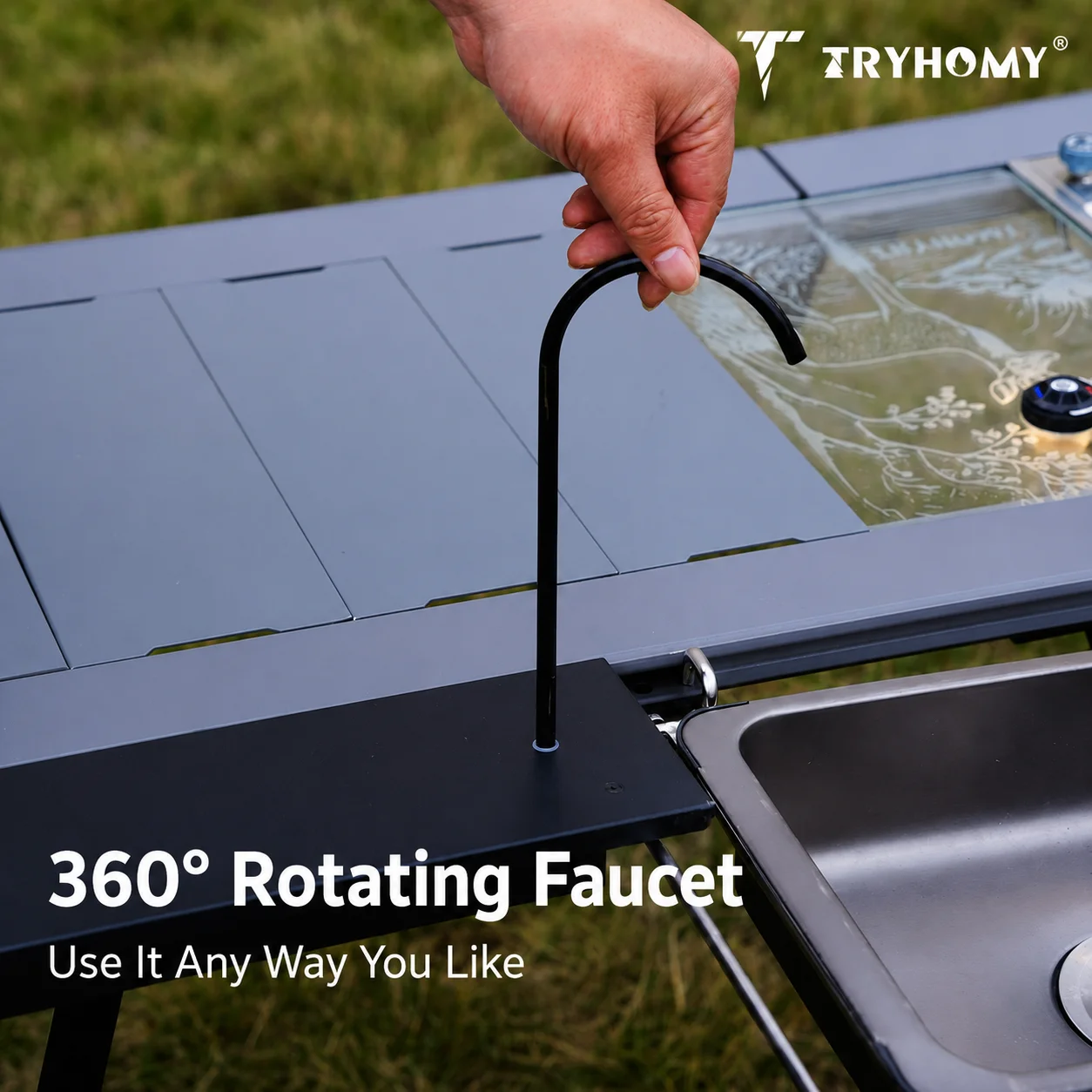 Semi-Unit Outdoor Water Dispenser Camping Faucet System 25-30L IGT Table Compatible Portable Camping Kitchen Water Supply Kit view 4