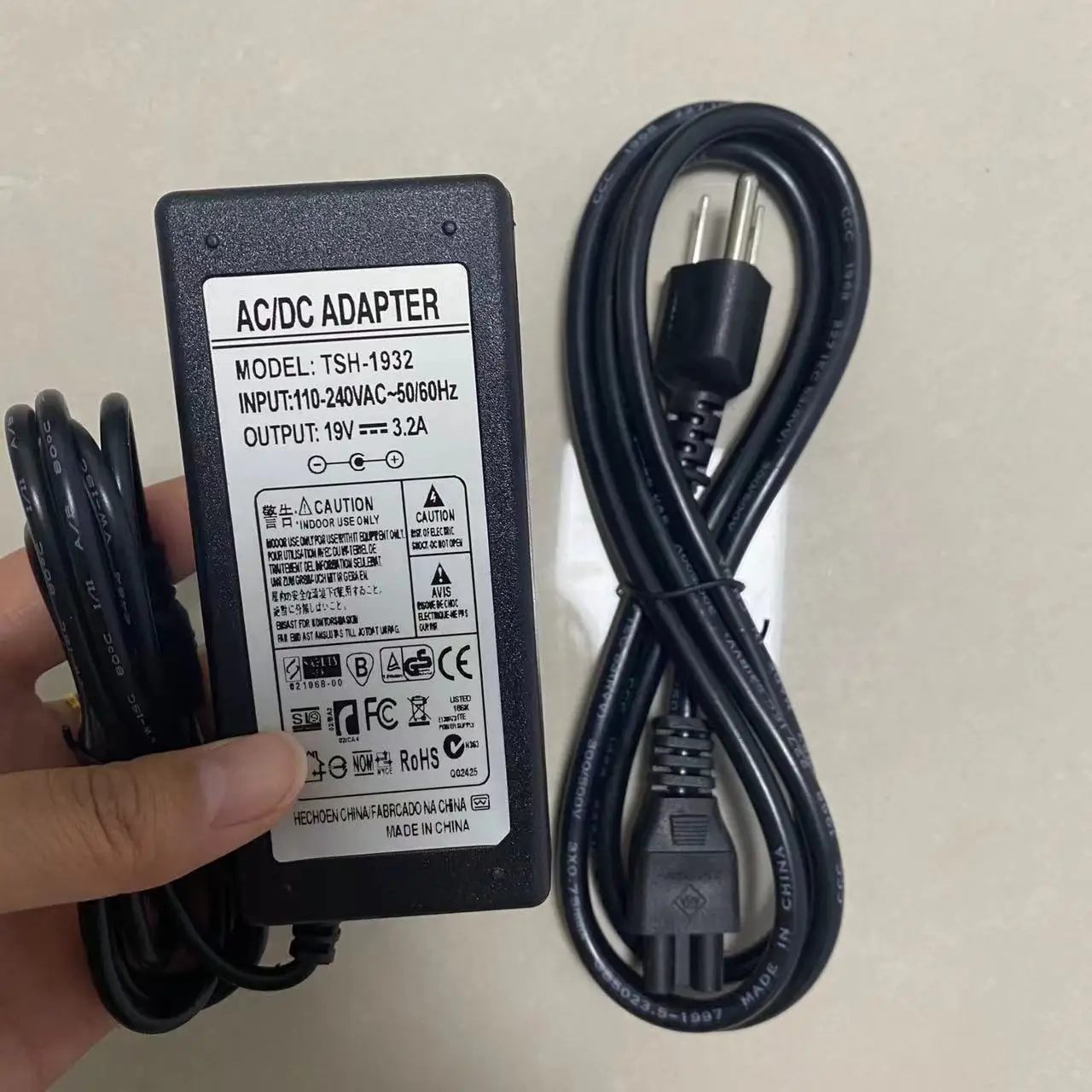 FSM-12S FSM-21S FSM-22S Optical Fiber Fusion Splicer Power Adapter 12S/21S/22S AC/DC Charger 19V 3.2A Made in China