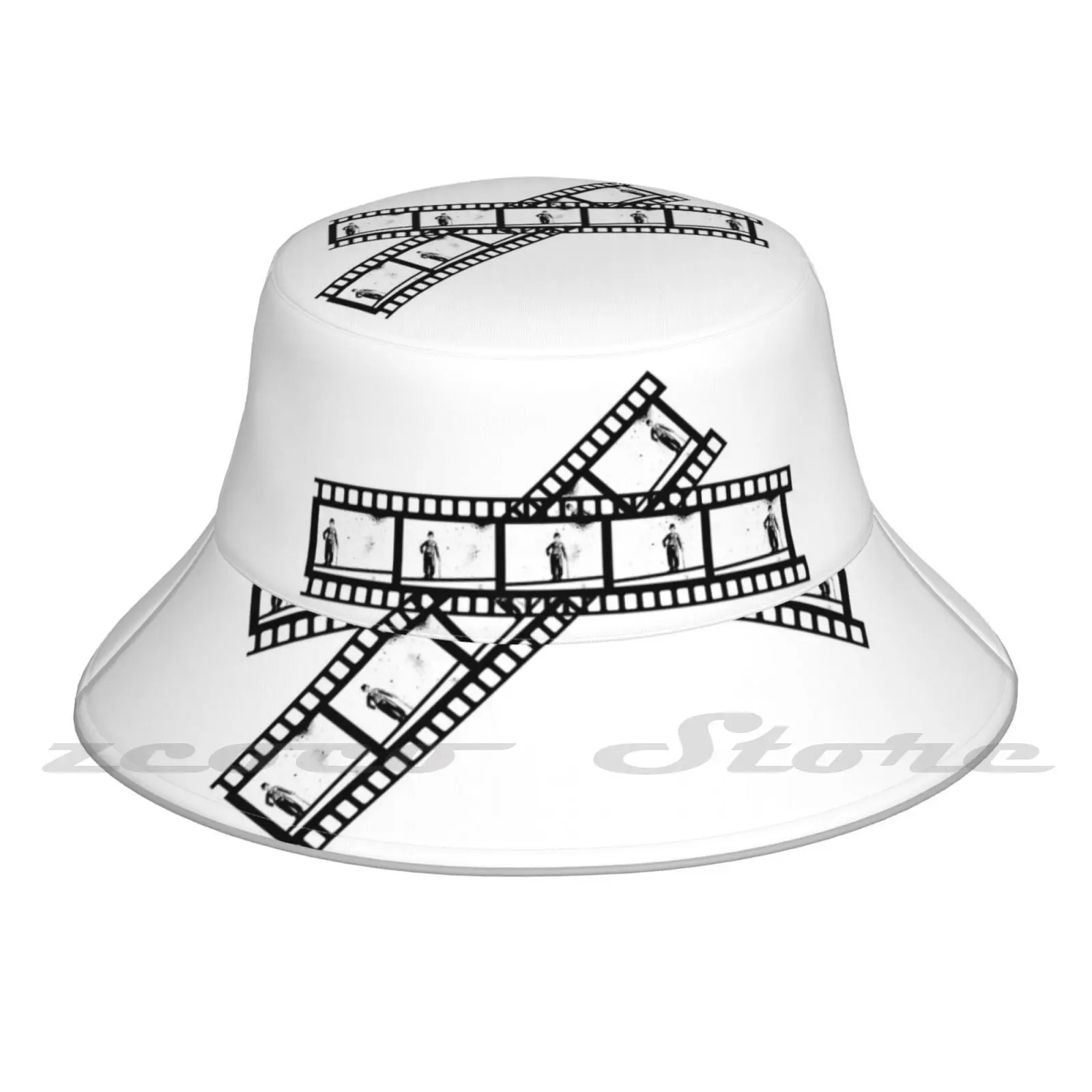 Frieze Cap Diy Foldable Sunshade Fashion Leisure Bucket Hat Charli Charlot Black And White Cinema Comedy Buster Keaton Hat