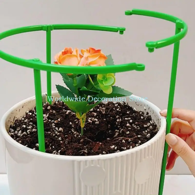 Q39B Conjunto 5 gaiolas redondas treliça tomate para jardim e potes Suporte planta