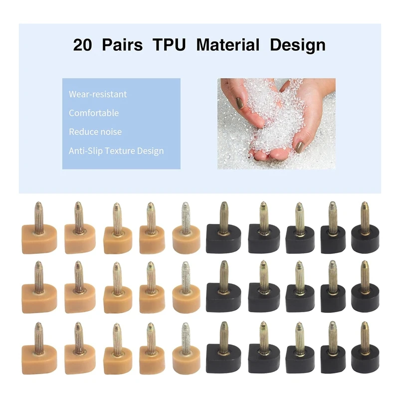 High Heel Replacement Tips, Shoe Heel Repair,40 Pairs Of Heel Caps In 2 Colors With Removal Pliers, Round And U Shape