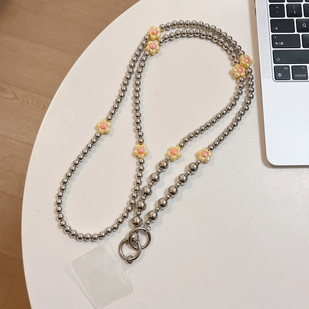

Flower Beads Crossbody Phone Strap Hanging Rope Charm Mobile Phone Lanyard Anti Lost Long Phone Neck Straps Phone Case Hanging