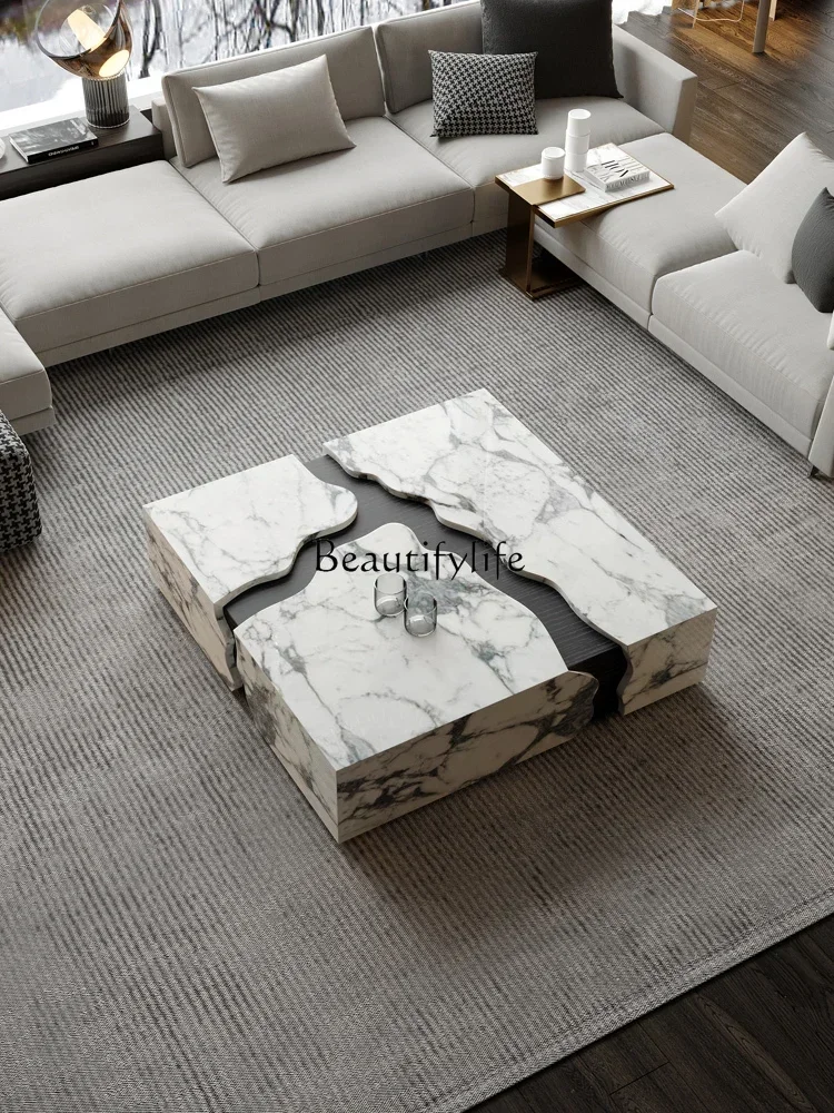 

Simple Retro Dali Stone Endtable Designer Square Large Apartment Italian Luxury Stone Endtable