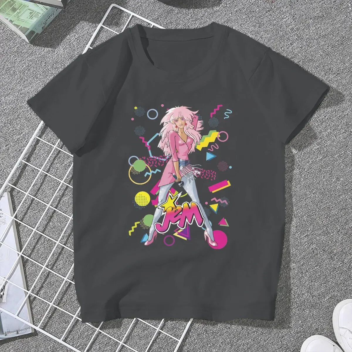 Music Girl Female Shirts Jem and the Holograms Large Vintage Women Clothes Harajuku Casual Feminine Blusas