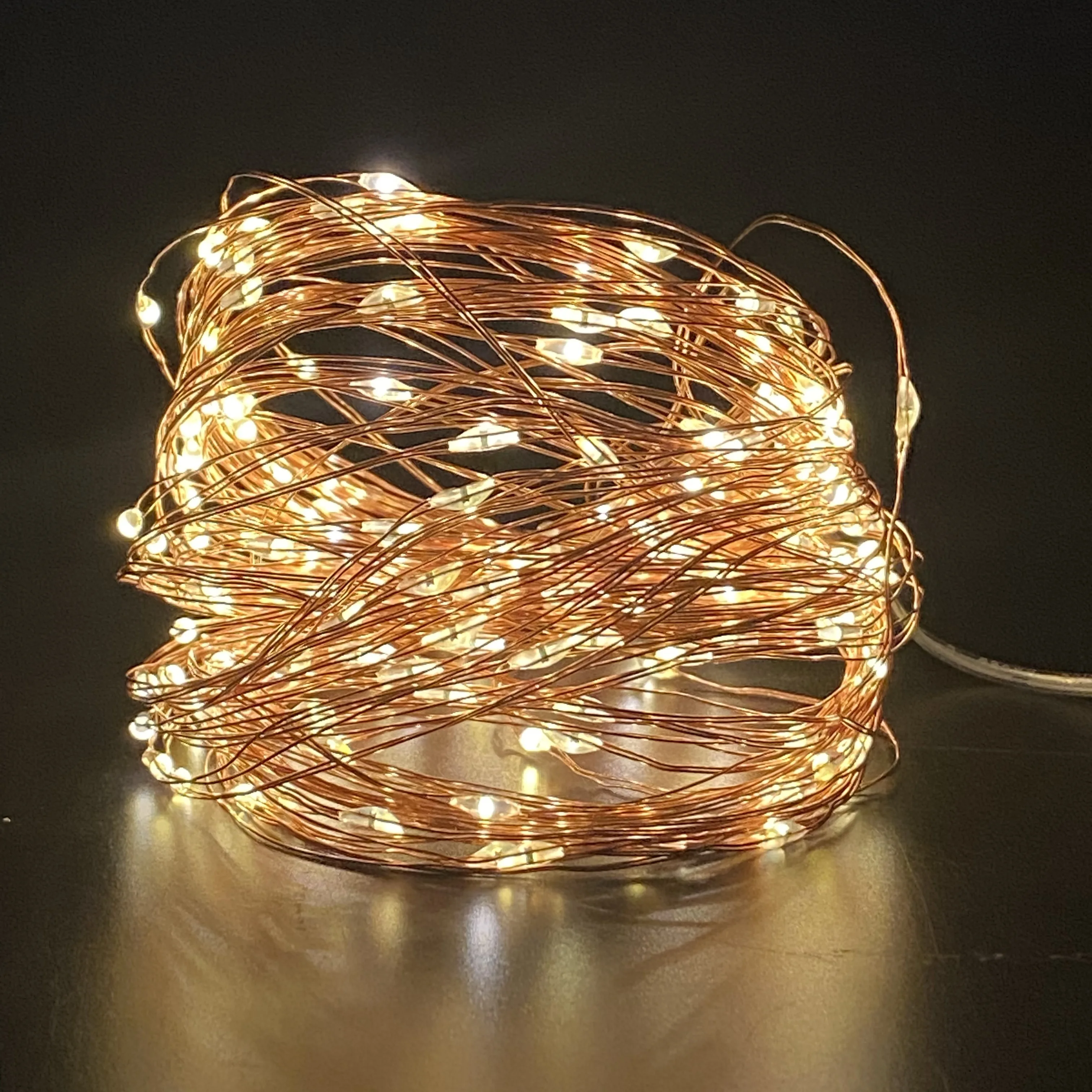 2M 5M 10M Chain Led ไฟสีคริสต์มาสของตกแต่งงานแต่งงาน Star String Warm White USB ทองแดงสายไฟ